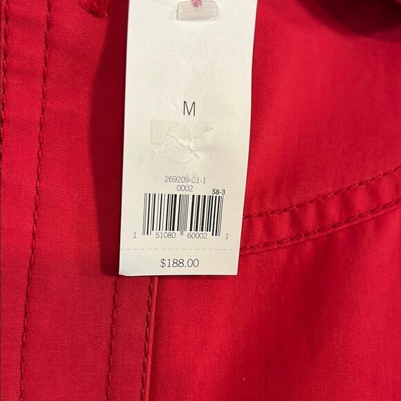 Banana Republic Red Cotton Trench Coat Belted Jacket Lined Women’s Size M NWT - Picture 4 of 10